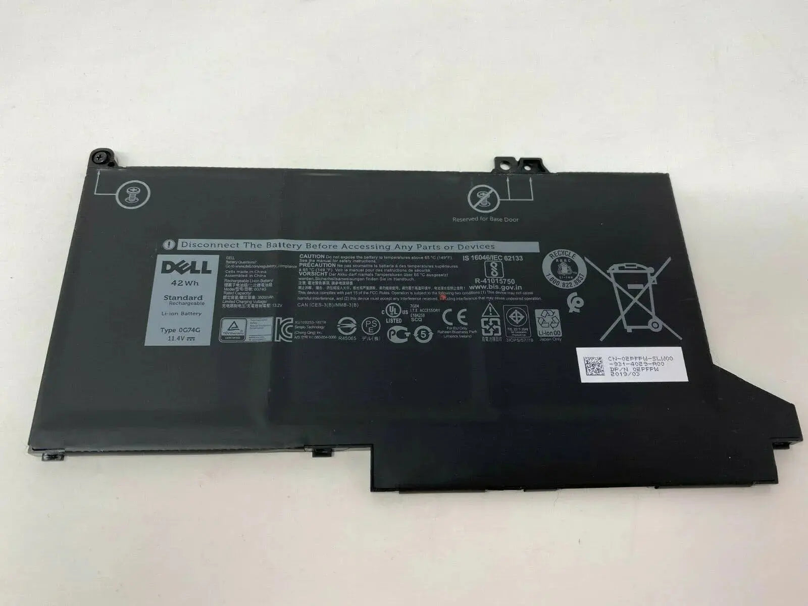 Original 0G74G Dell OEM Latitude 5300/7300/7400, Latitude 3-Cell 42Wh Laptop Battery - eBuy UAE